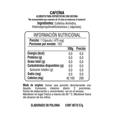 Cafeína Speed (120 Capsulas) - 7Nutrition